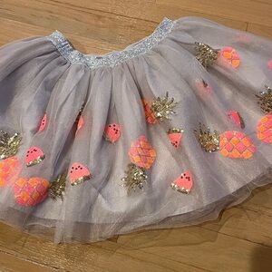 Seed Heritage Australia Girls' Tulle tutu - Pineapple/Watermelon sequins EUC